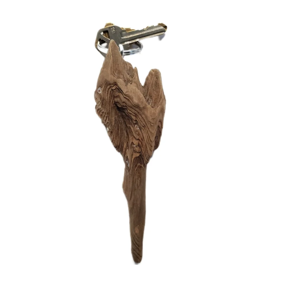 Driftwood with Barnacles Split Ring Keychain Accessory Length 5